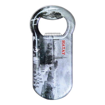 Hatay Themed Customizable Metal Magnetic Bottle Opener 90x45 mm - Thumbnail