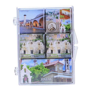 Myros - Hatay Themed Epoxy Dome Souvenir Fridge Magnet Set of 5 pcs