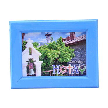 Hatay Themed Small Wooden Printed Frame 120x150 mm - Thumbnail