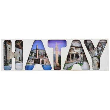 Hatay Themed Wooden Customised City Name Letter Souvenir Fridge Magnet - Thumbnail