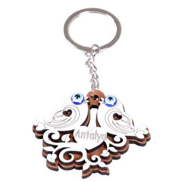 Animal Themed Wooden Custom Printed Wooden Keyring - 4