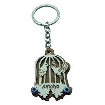 Animal Themed Wooden Custom Printed Wooden Keyring - 6