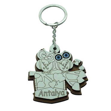 Animal Themed Wooden Custom Printed Wooden Keyring - 7