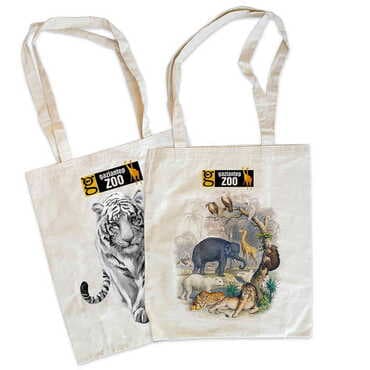 Zoo Themed Customised One Colour Shopping Tote Bag 450x350 mm