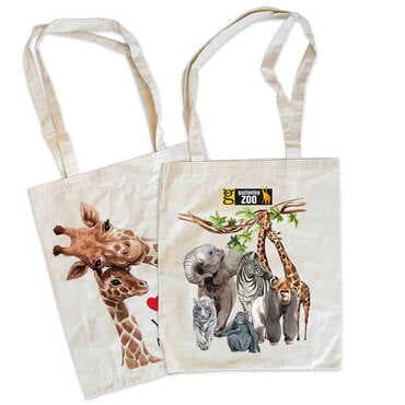 Zoo Themed Customised Colorful Shopping Tote Bag 450x350 mm
