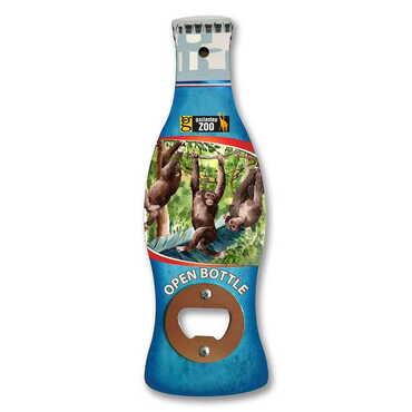 Myros - Hayvanat Bahçesi Temalı Myros Ahşap Cola Şişesi Açacak Magnet 200x66 mm