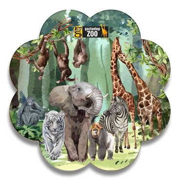 Zoo Themed Wooden Customised Daisy Travel Coaster 100 mm