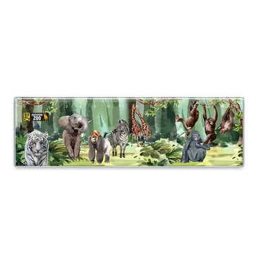 Zoo Themed Epoxy Dome Souvenir Magnetic Ruler Magnet 165x50 mm