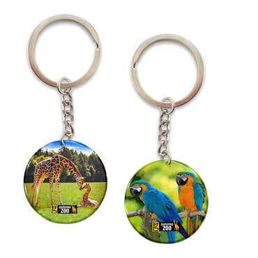 Zoo Themed Double Face Printed Epoxy Keychain