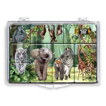 Zoo Themed Epoxy Dome Souvenir Fridge Magnet Set of 8 pcs