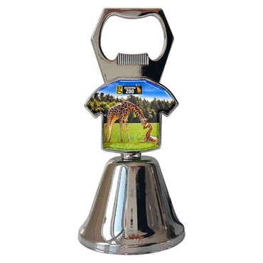Zoo Themed Collectible Souvenir Double Face Metal Bell With Opener 44x94 mm