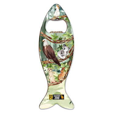 Zoo Themed Fish Shaped Metal Magnetic Bottle Opener 120x43 mm