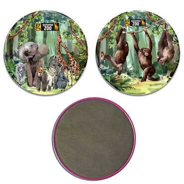 Zoo Themed Customised Metal Tin Coaster 90 mm