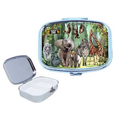 Zoo Themed Customised Epoxy Rectangle Pill Box 57x45x15 mm