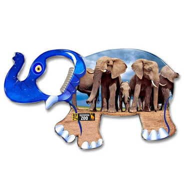 Zoo Themed Elephant Shaped Metal Magnetic Bottle Opener 98x61 mm