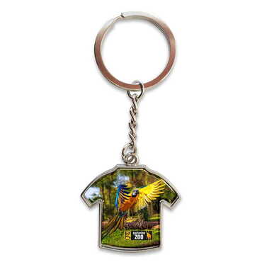 Zoo Themed Metal T-Shirt Shaped Keychain 34x92 mm