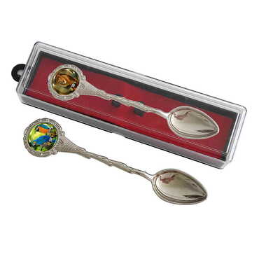 Zoo Themed Collectible Souvenir Metal Tea Spon With Giftbox 25x130 mm - Myros