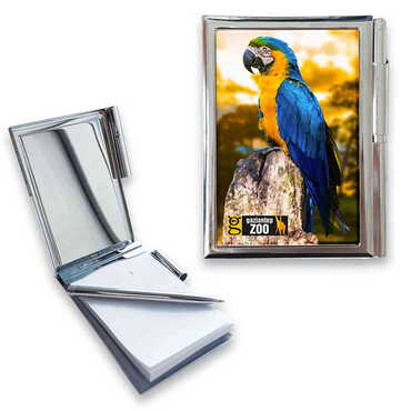 Myros - Hayvanat Bahçesi Temalı Myros Metal Kalemli Notluk 86x66x8 mm