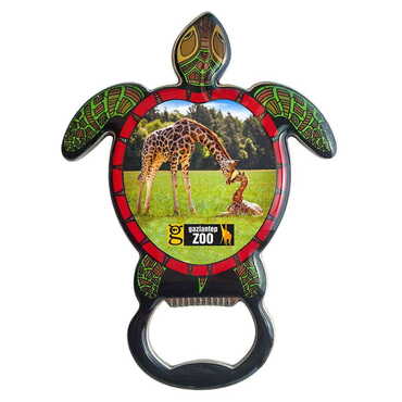 Toptan Hayvanat Bahçesi Temalı Myros Metal Kaplumbağa Açacak Magnet 103x75 mm - Myros