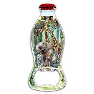 Zoo Themed Coke Bottle Shaped Metal Magnetic Bottle Opener 120x41 mm