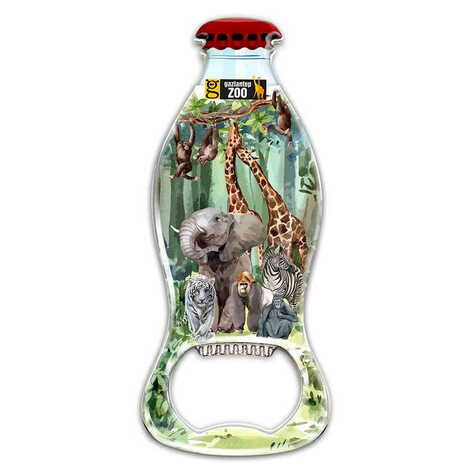 Toptan Hayvanat Bahçesi Temalı Myros Metal Kola Şişesi Açacak Magnet 120x41 mm - 1