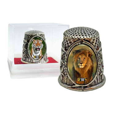 Zoo Themed Collectible Souvenir Thimble With Gift Box - Oval Shape 20x25 mm