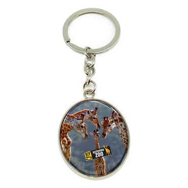 Zoo Themed Metal Oval Keychain 35x105 mm