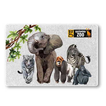 Myros - Hayvanat Bahçesi Temalı Myros Taş Magnet 60x45 mm
