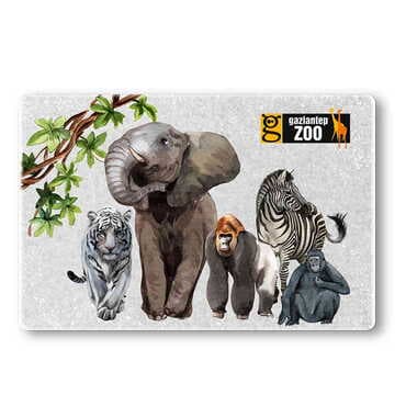 Toptan Hayvanat Bahçesi Temalı Myros Taş Magnet 60x45 mm