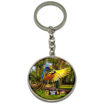 Zoo Themed Metal Round Keychain 40x100 mm