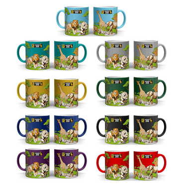 Zoo Themed Customised Serigraphy Printed Ceramic Mug 82x90 mm - 2