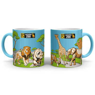 Zoo Themed Customised Serigraphy Printed Ceramic Mug 82x90 mm - 3