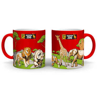 Zoo Themed Customised Serigraphy Printed Ceramic Mug 82x90 mm - 4