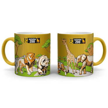 Zoo Themed Customised Serigraphy Printed Ceramic Mug 82x90 mm - 10