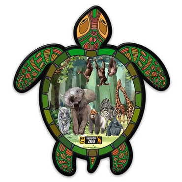 Zoo Themed Customised UV Printed Plastic Base Turtle Shaped Fridge Magnet 80x74 mm