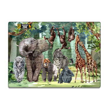 Myros - Hayvanat Bahçesi Temalı Uv Baskılı Puzzle 130x180 mm