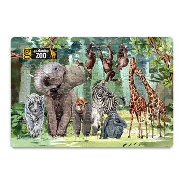 Toptan Hayvanat Bahçesi Temalı Uv Baskılı Puzzle 270x400 mm