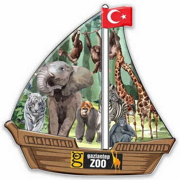 Zoo Themed Customised UV Printed Plastic Base Sail Ship Shaped Fridge Magnet 77x80 mm