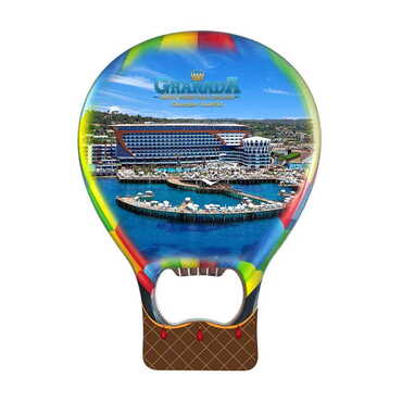 Hotel Themed Baloon Shaped Metal Magnetic Bottle Opener 102x73 mm - Thumbnail