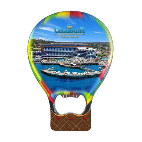 Hotel Themed Baloon Shaped Metal Magnetic Bottle Opener 102x73 mm