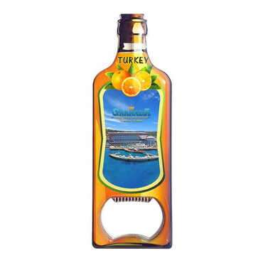 Myros - Hotel Themed Bottle Shaped Metal Magnetic Bottle Opener 115x39 mm