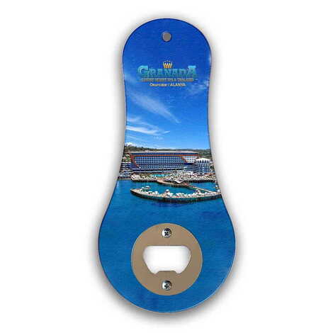 Hotel Themed Classic Shaped Printed MDF Wooden Bottle Opener 170x79 mm - 1