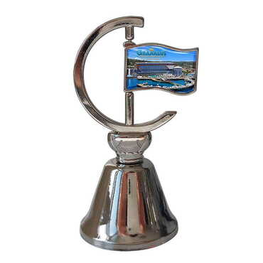 Myros - Hotel Themed Collectible Souvenir Double Face Metal Spinner Flag Bell 44x96 mm