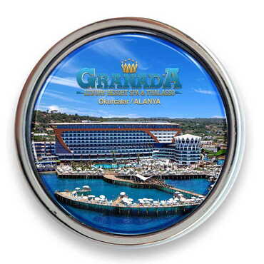 Myros - Hotel Themed Collectible Souvenir Metal Round Pin 18 mm