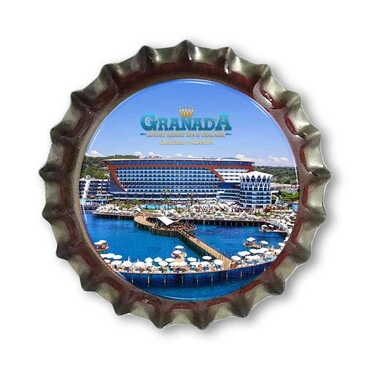 Myros - Hotel Themed Customised Epoxy Metal Bottle Cap Magnet 30x10 mm