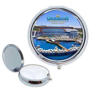Hotel Themed Customised Epoxy Round Pill Box 50x15 mm - Myros