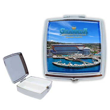 Hotel Themed Customised Epoxy Square Pill Box 54x58x18 mm - Myros