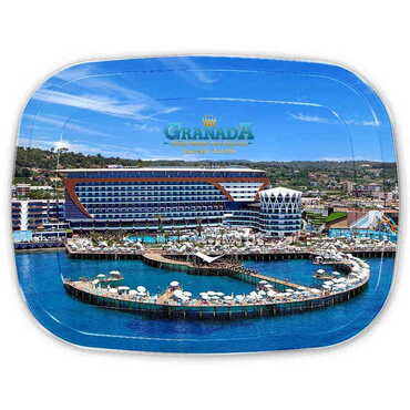 Hotel Themed Customised Printed Tin Serving Tray 305x235 mm - Thumbnail