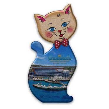 Myros - Hotel Themed Customised UV Printed Plastic Base Cat Shaped Fridge Magnet 43x87 mm