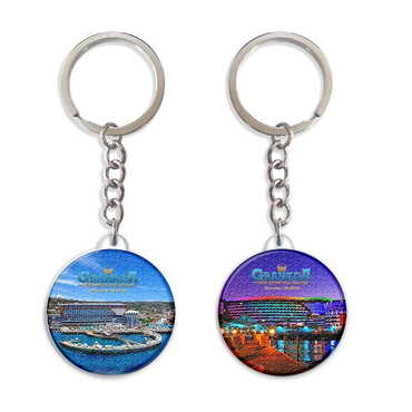 Myros - Hotel Themed Customised UV Printed Plastic Base Square Keyring 38x100 mm